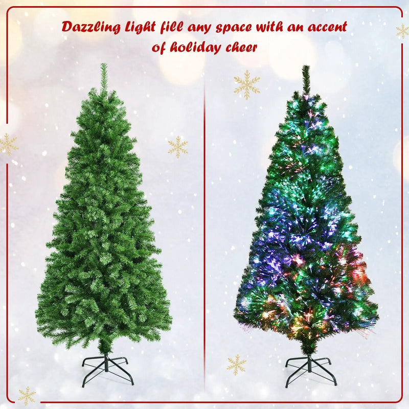 Pre-lit Multi-Colored Fiber Optic Spruce Artificial Christmas Tree by DirectDeals