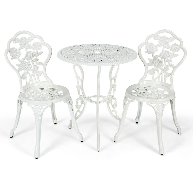 Outdoor Cast Aluminum Patio Furniture Set with Rose Design by DirectDeals