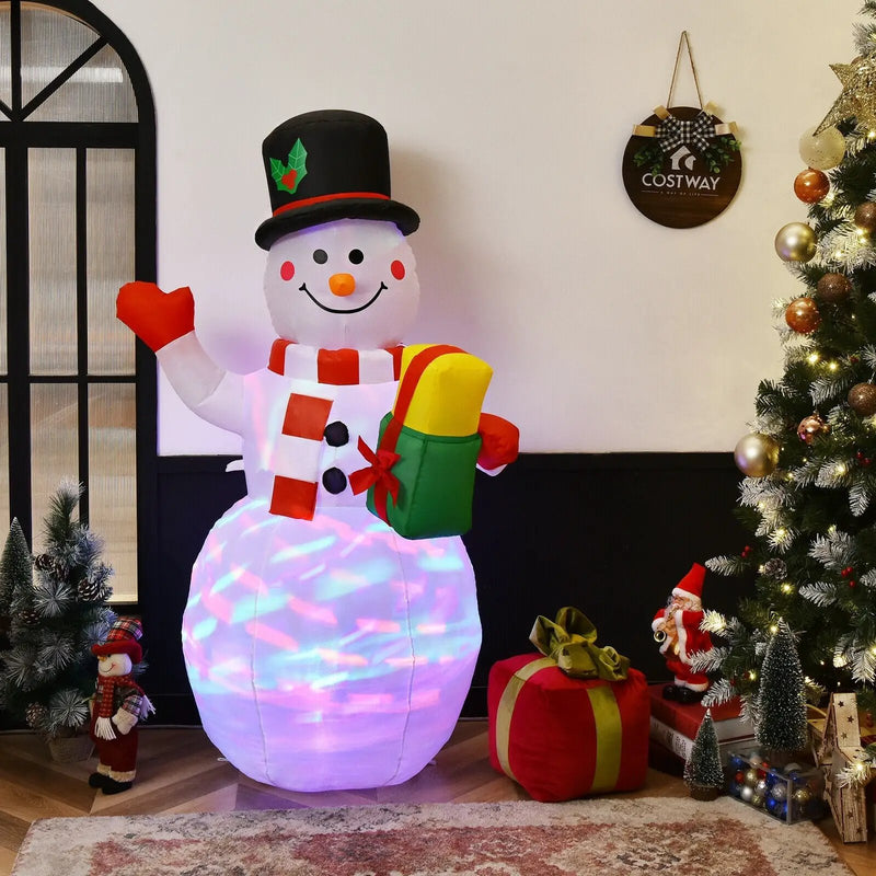 5 Feet Tall Snowman Inflatable Blow up Inflatable with Built-in Colorful LED Lights by DirectDeals