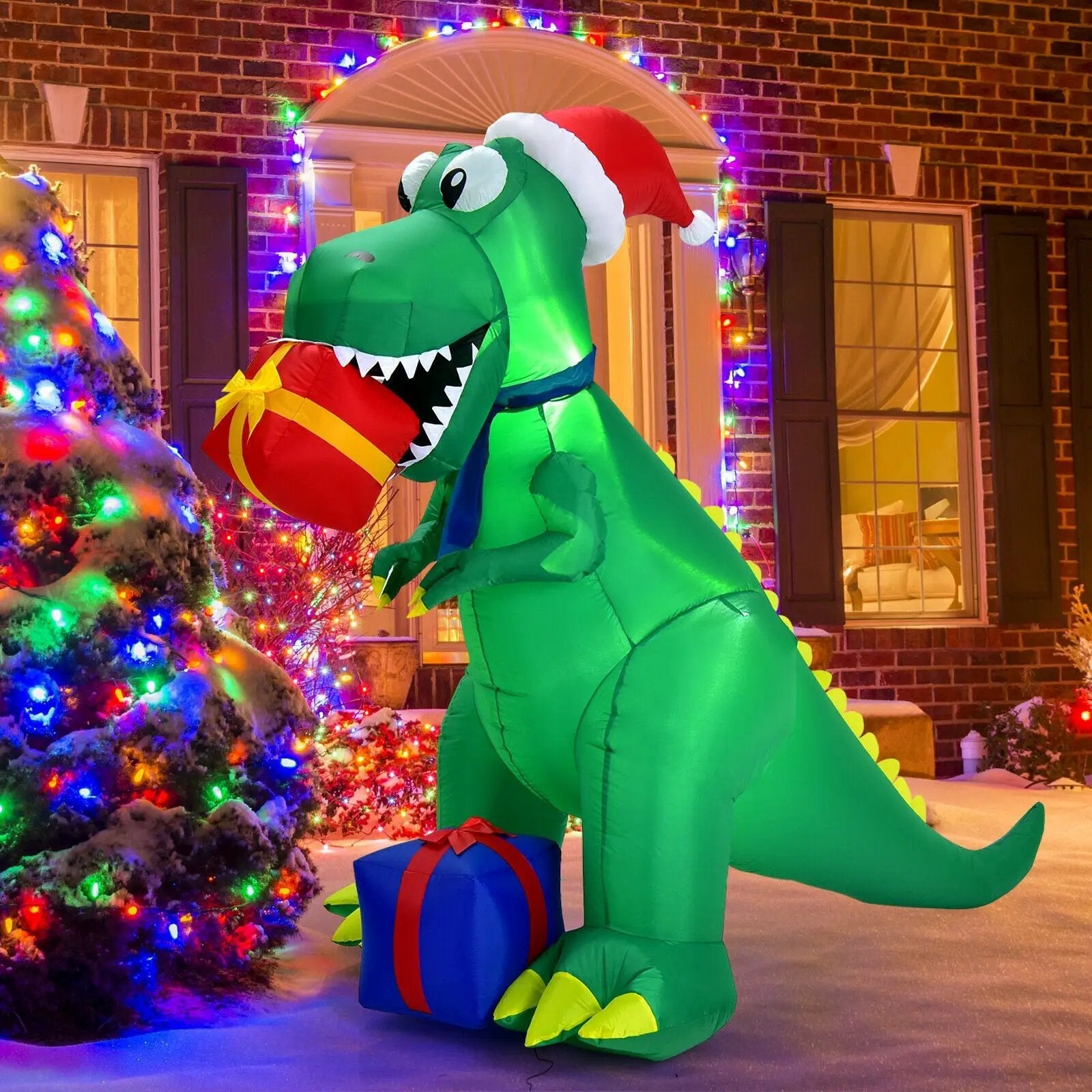 6 Feet Christmas Inflatable Dinosaur for Indoor and Outdoor by DirectDeals