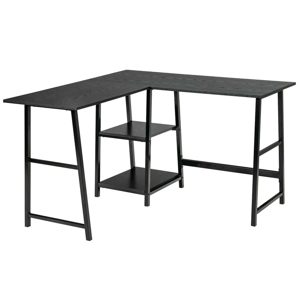 L Shaped Corner Computer Desk with Storage Shelves, photo 9 of 9