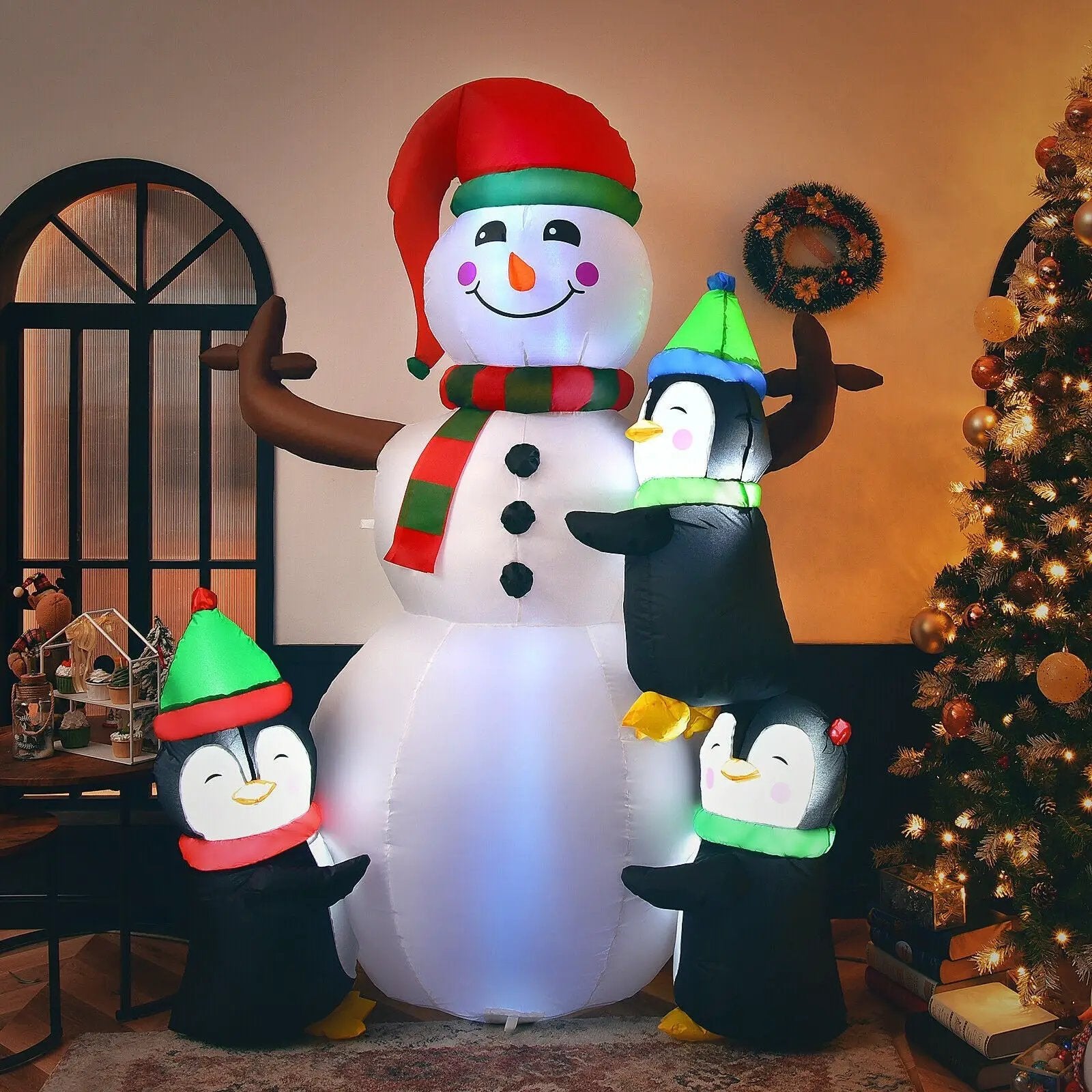 6 Feet Christmas Quick Inflatable Snowman with Penguins by DirectDeals