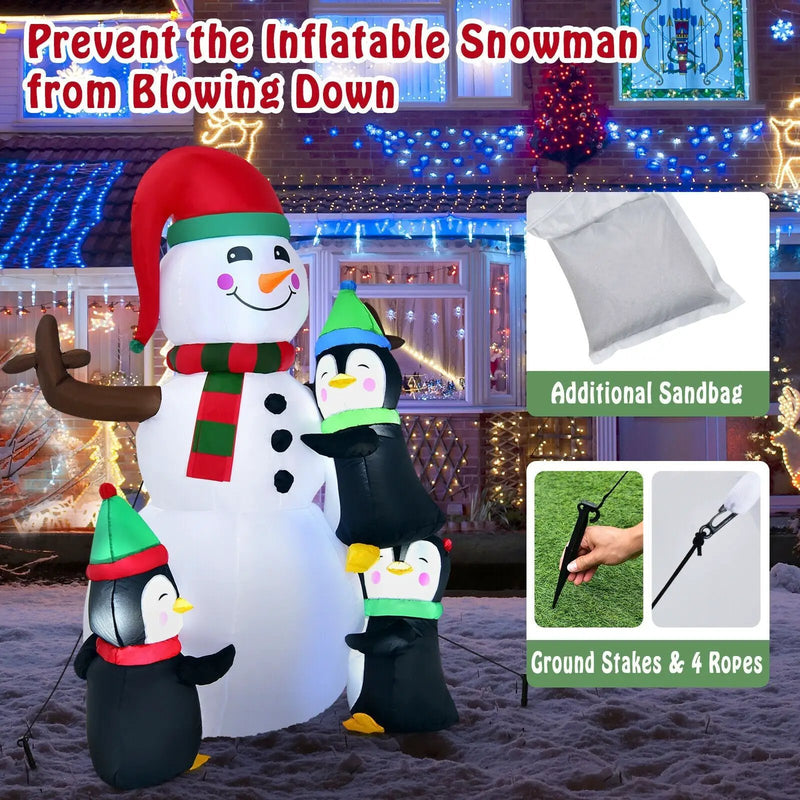 6 Feet Christmas Quick Inflatable Snowman with Penguins by DirectDeals