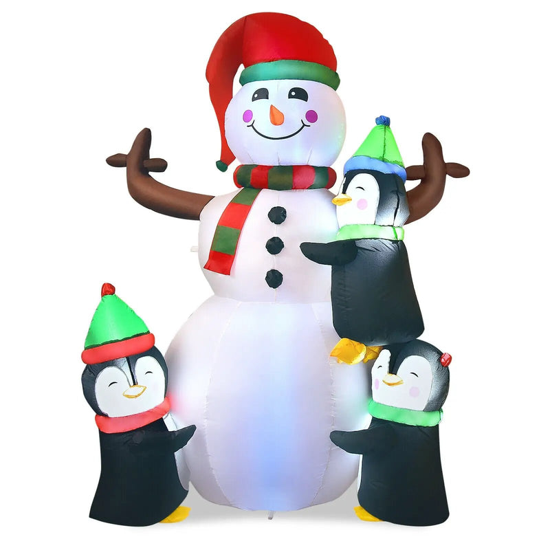 6 Feet Christmas Quick Inflatable Snowman with Penguins by DirectDeals