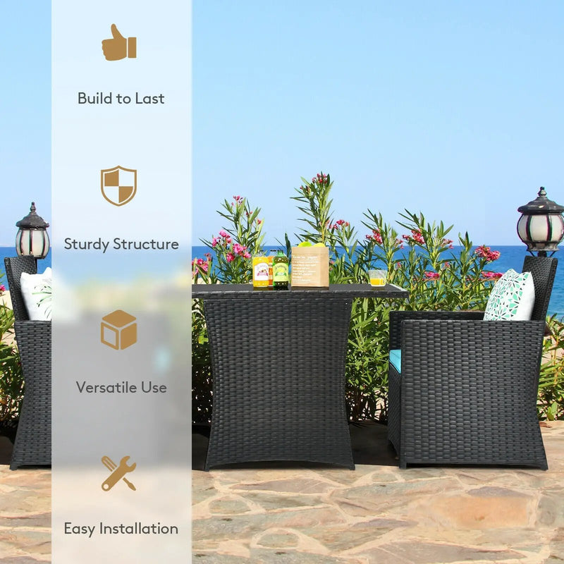11 Pieces Patio Dining Set with 15 Feet Double-Sided Patio Umbrella Base Included by DirectDeals