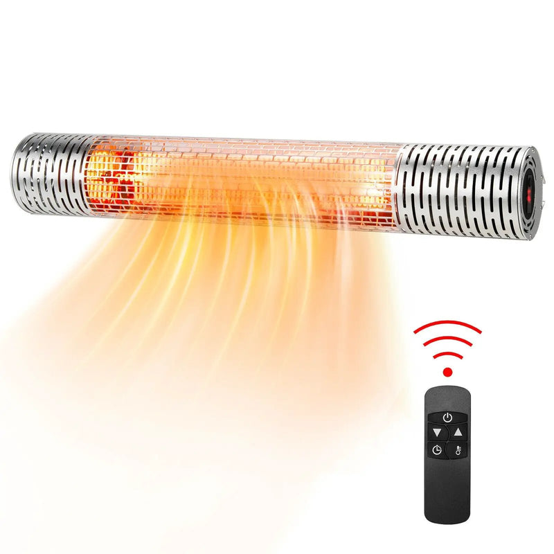 1500W Indoorand Outdoor Electric Heater with 2 Power Settings -Silver by DirectDeals