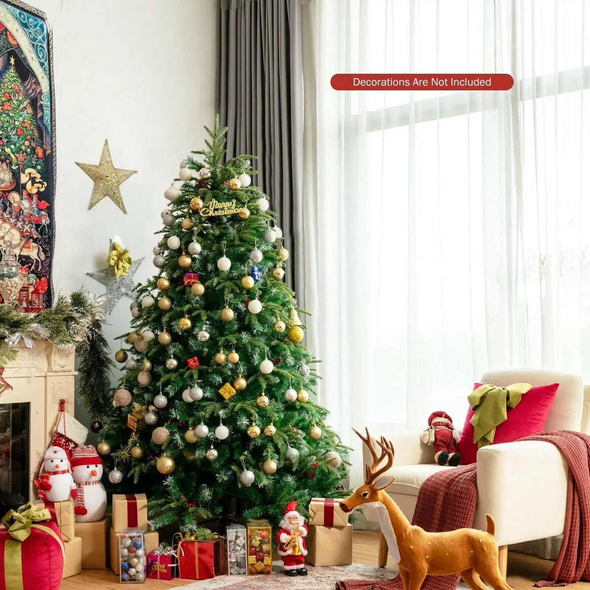 Pre-Lit Snowy Christmas Hinged Tree with Multi-Color Lights, photo 21 of 32