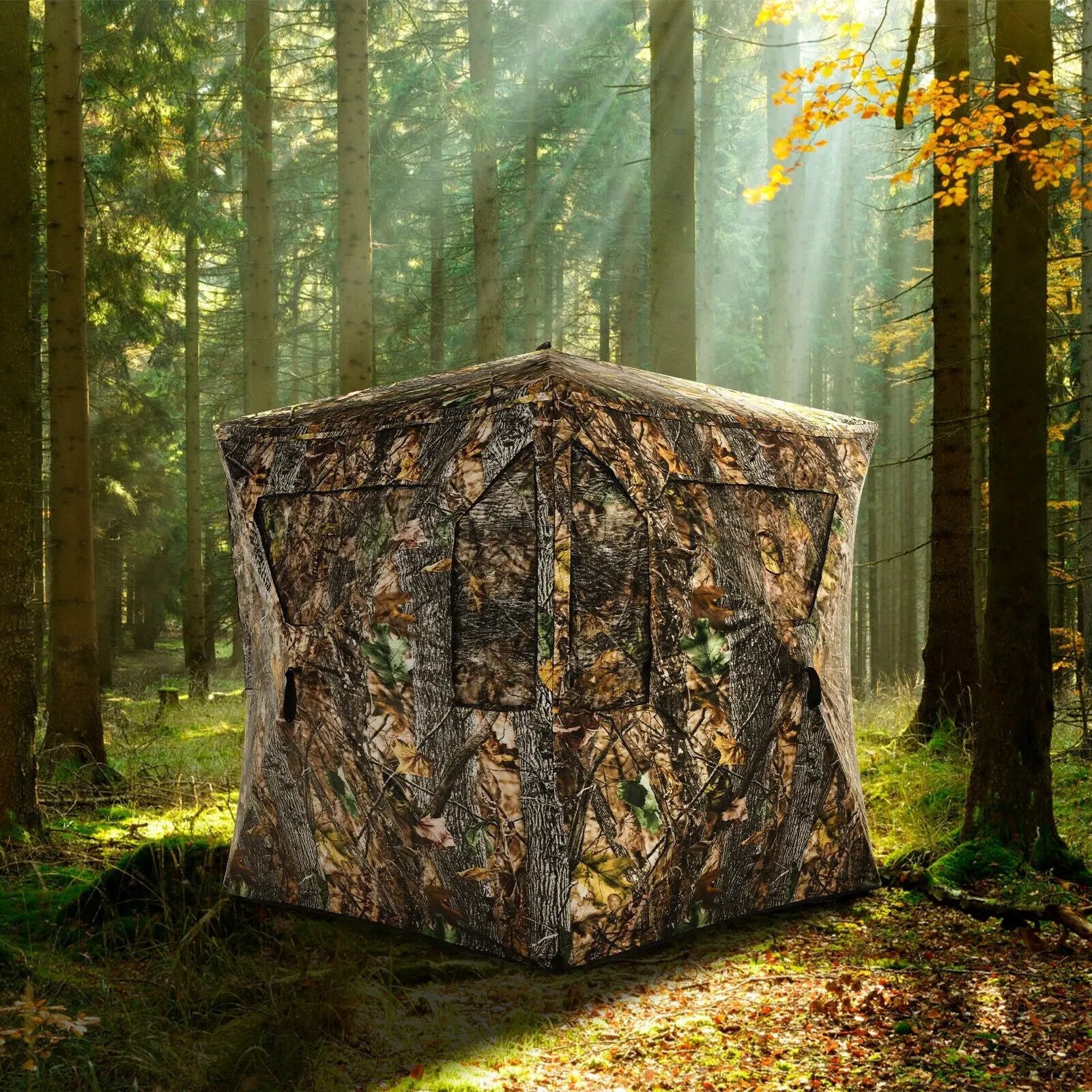 3 Person Portable Pop-Up Ground Tent with Gun Ports and Carrying Bag by DirectDeals