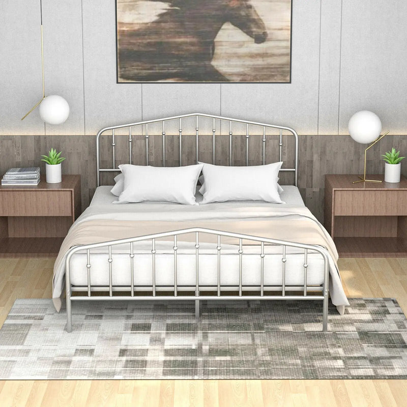Queen Size Metal Bed Frame Slat Platform by DirectDeals