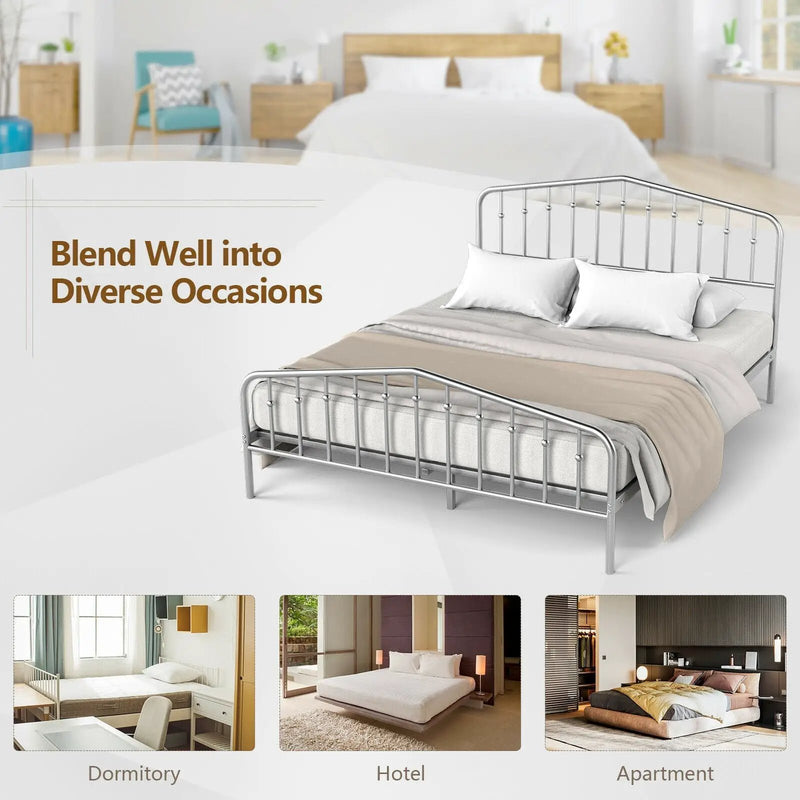 Queen Size Metal Bed Frame Slat Platform by DirectDeals