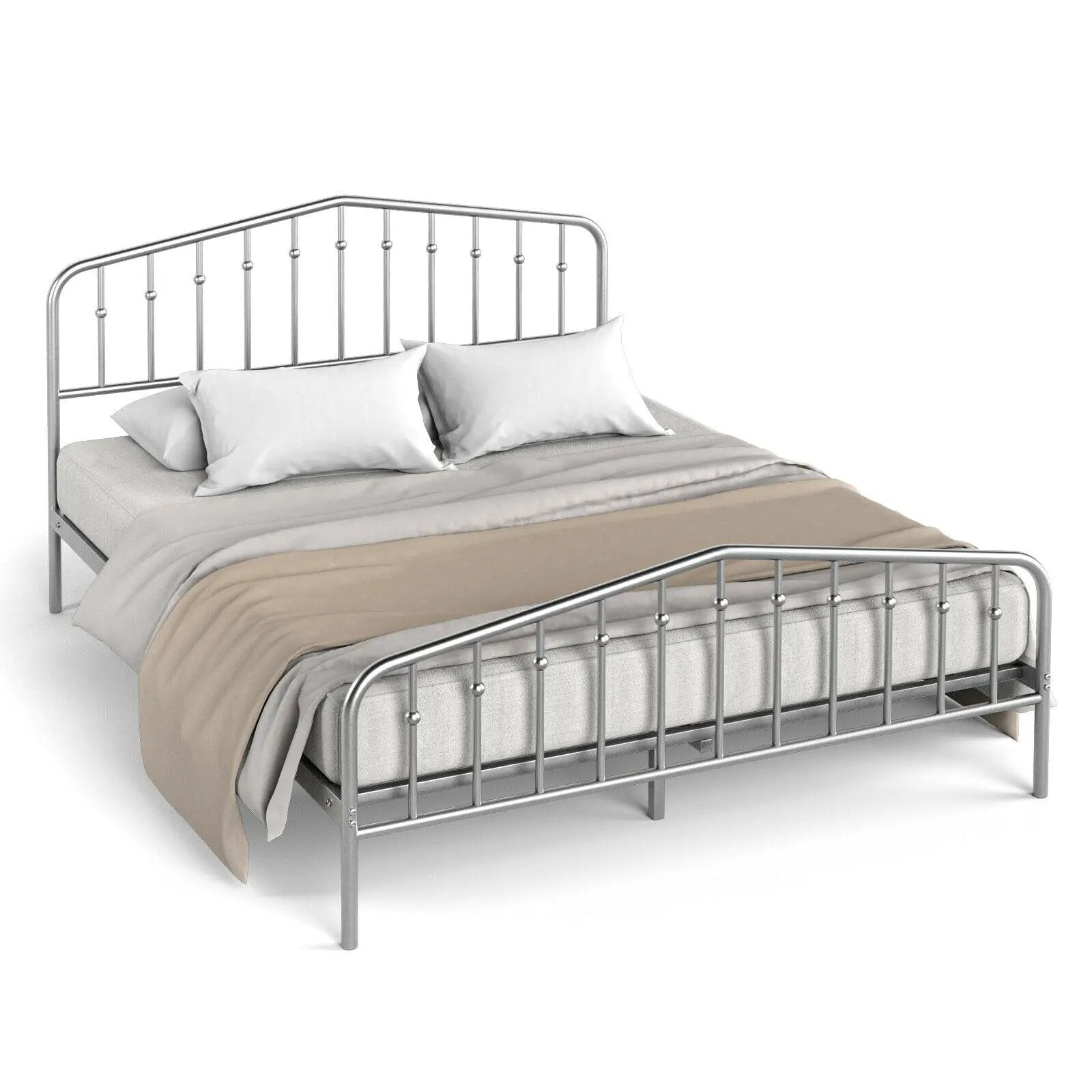 Queen Size Metal Bed Frame Slat Platform by DirectDeals