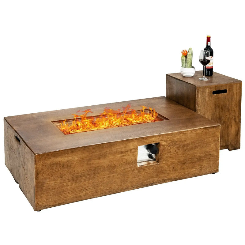 2 Piece Outdoor Propane Fire Pit Table Set by DirectDeals