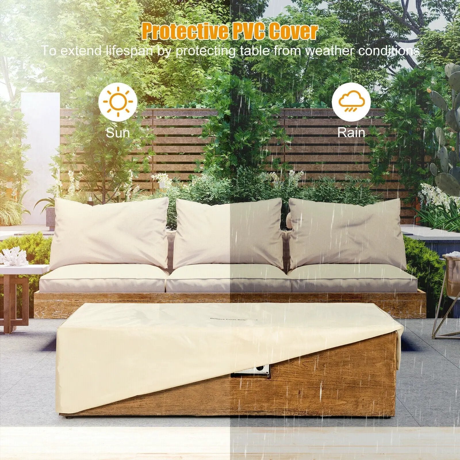2 Piece Outdoor Propane Fire Pit Table Set by DirectDeals