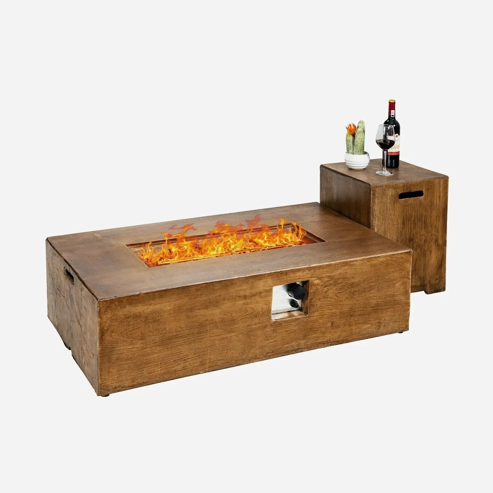 2 Piece Outdoor Propane Fire Pit Table Set by DirectDeals