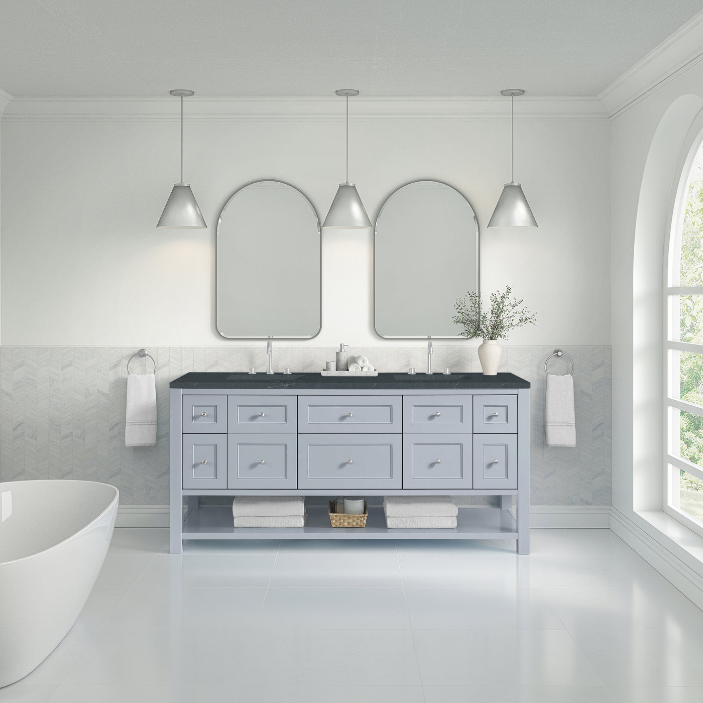 James Martin Breckenridge 72" Double Bathroom Vanity, Serenity Blue, view 38