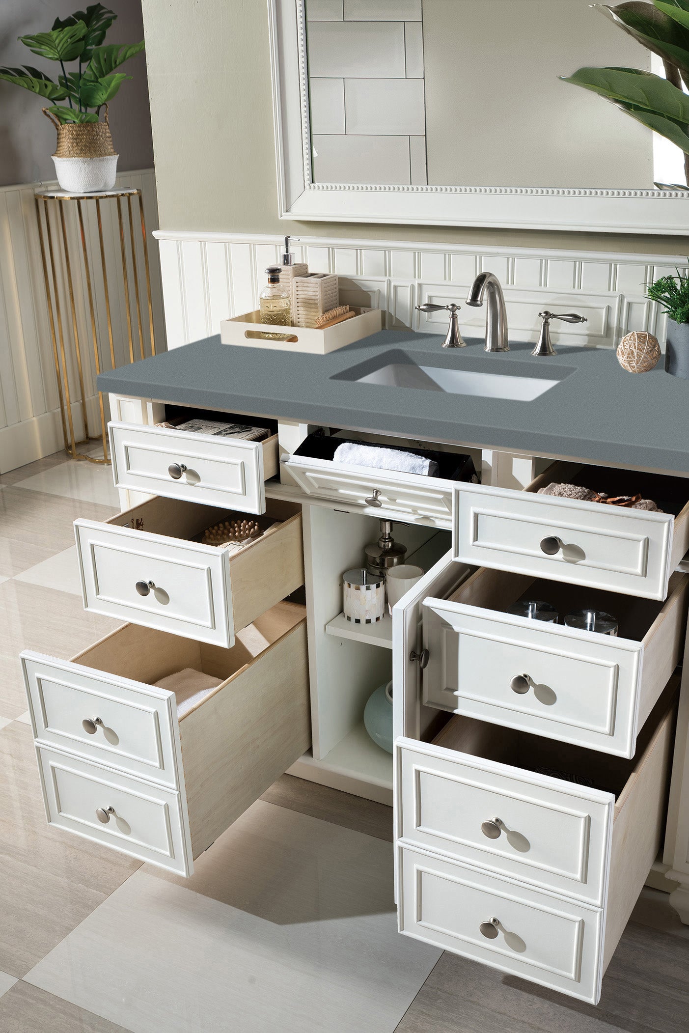 James Martin Bristol 48" Single Bathroom Vanity, Bright White, view 24