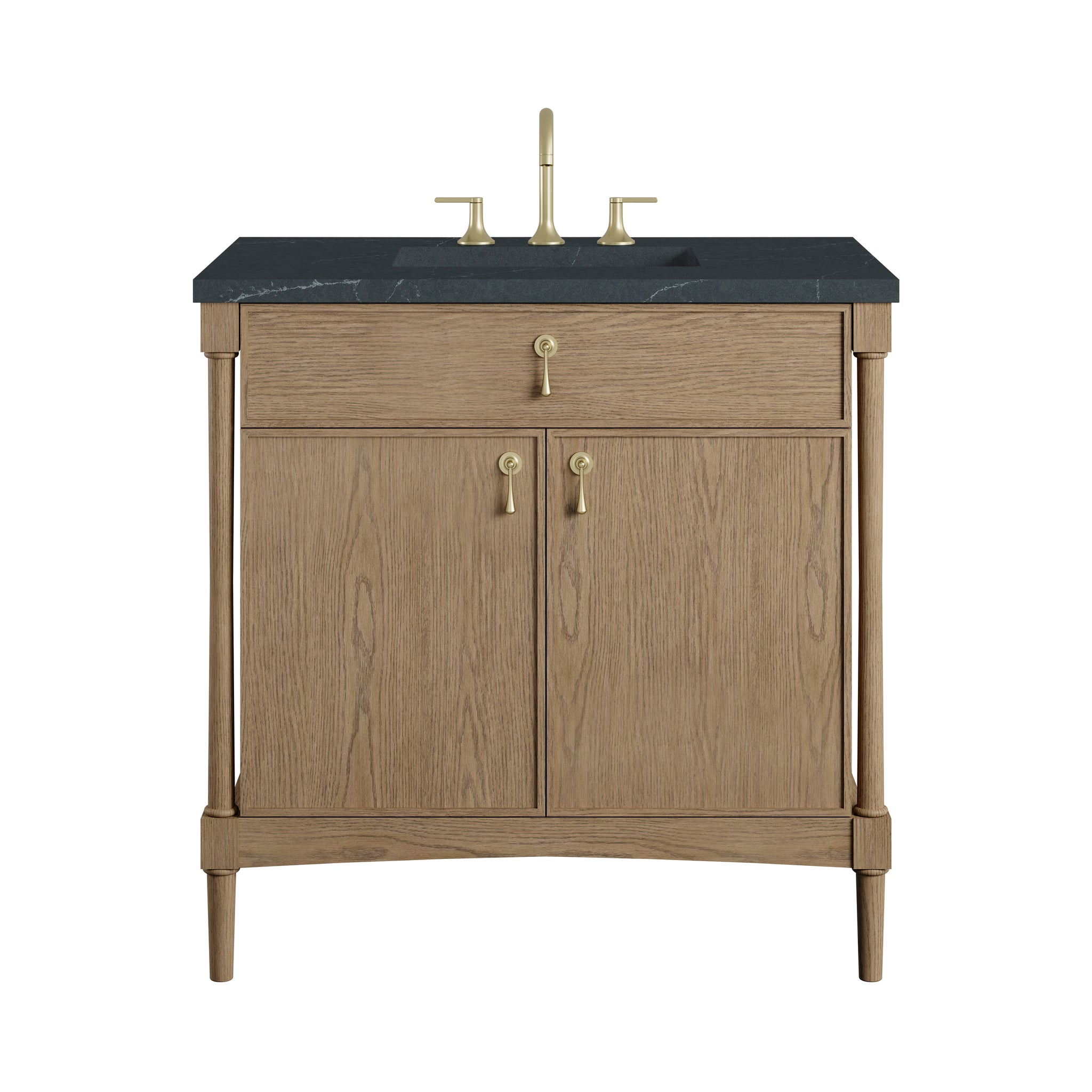 James Martin Kinnsden 36" Single Bathroom Vanity, Weathered Oak, view 39