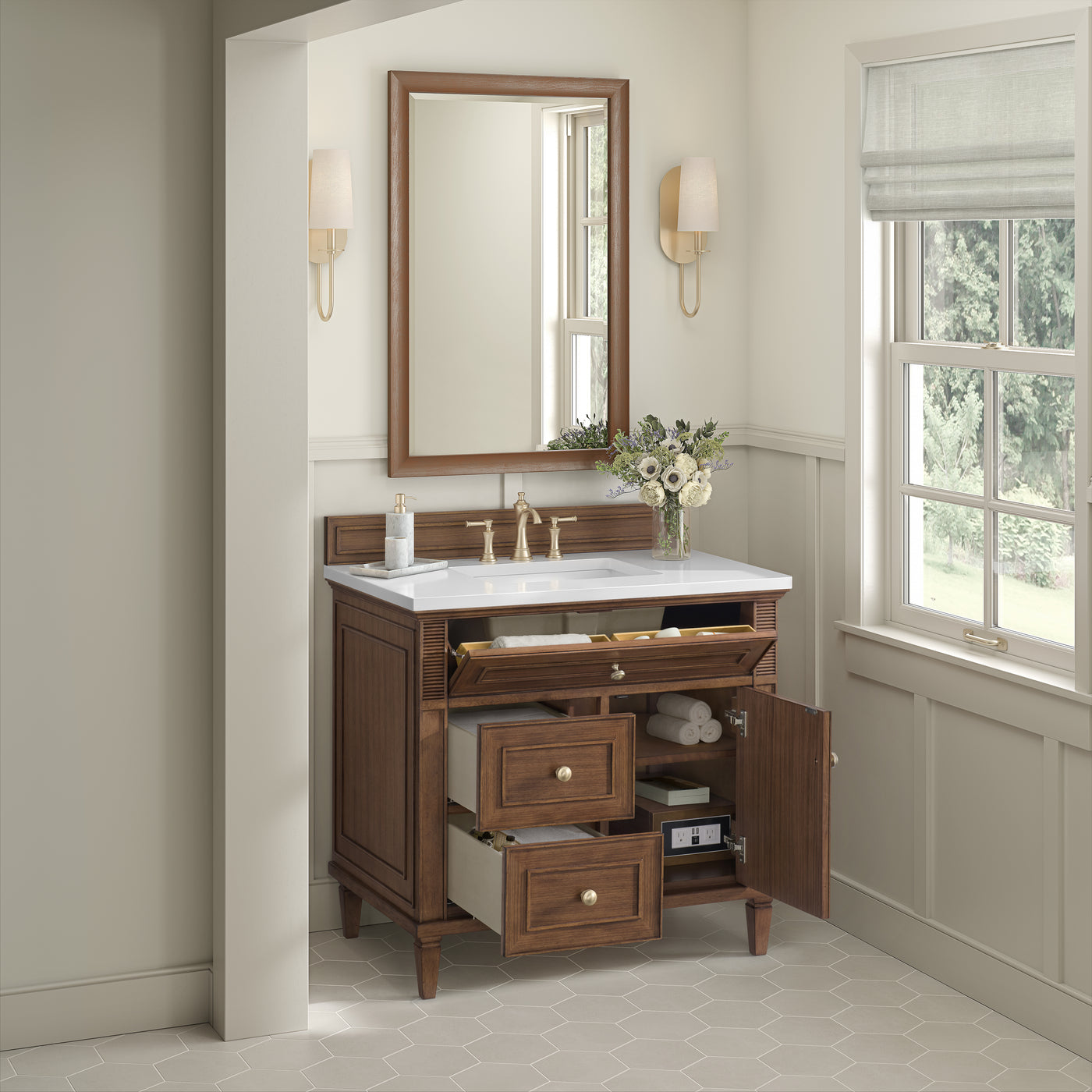 James Martin Lorelai 36" Single Bathroom Vanity, Mid-Century Walnut, view 36