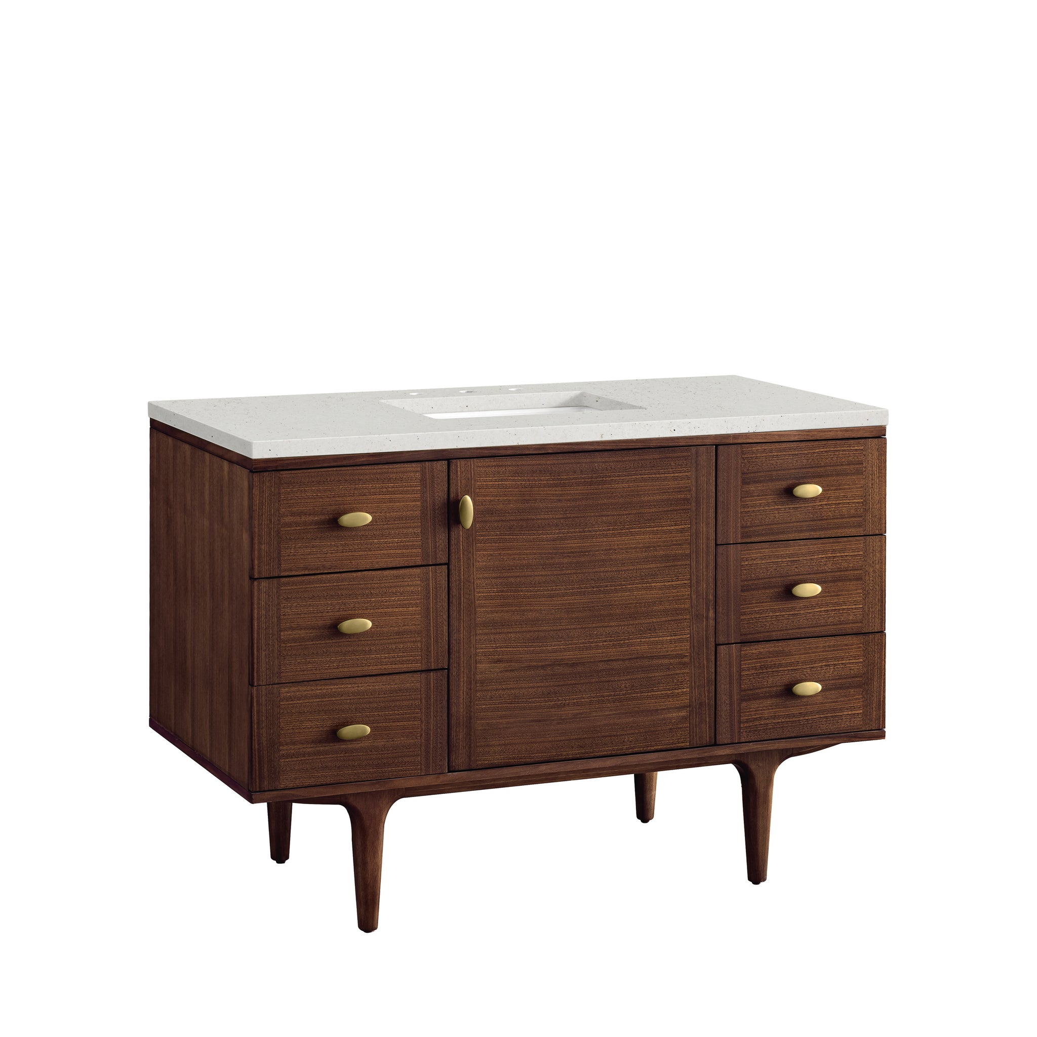 James Martin Amberly 48" Dual Mount Single Bathroom Vanity, Mid-Century Walnut, view 40
