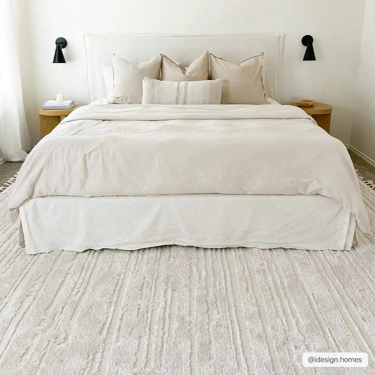 Ibarra Textured Ivory High/Low Pile Rug with Tassels by Boutique Rugs