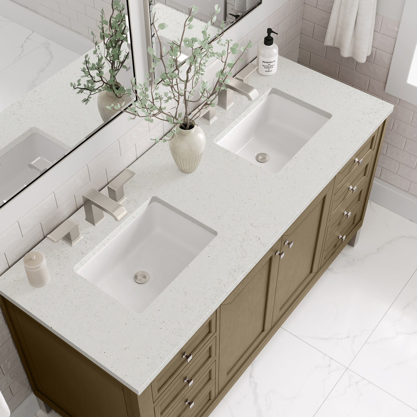 James Martin Chicago 60" Double Bathroom Vanity, Walnut Whisper, view 28