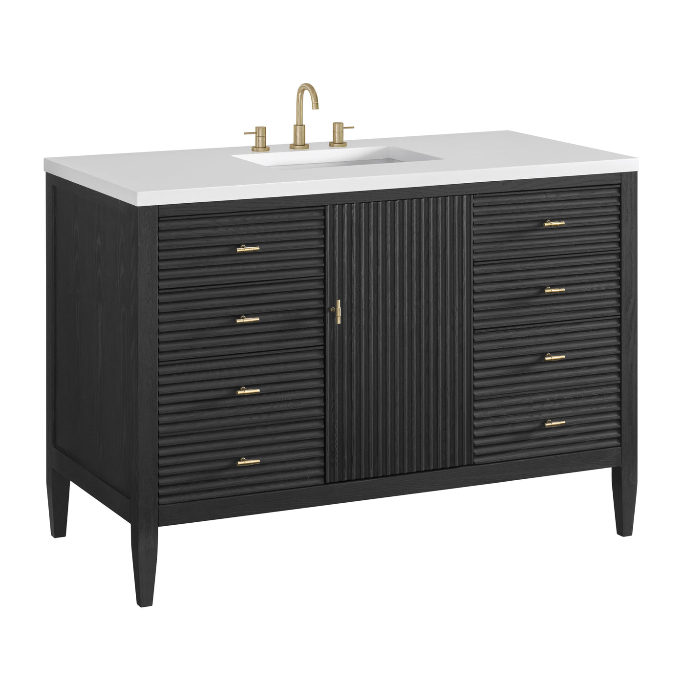 James Martin Myrrin 48" Single Bathroom Vanity, Carbon Oak, view 28