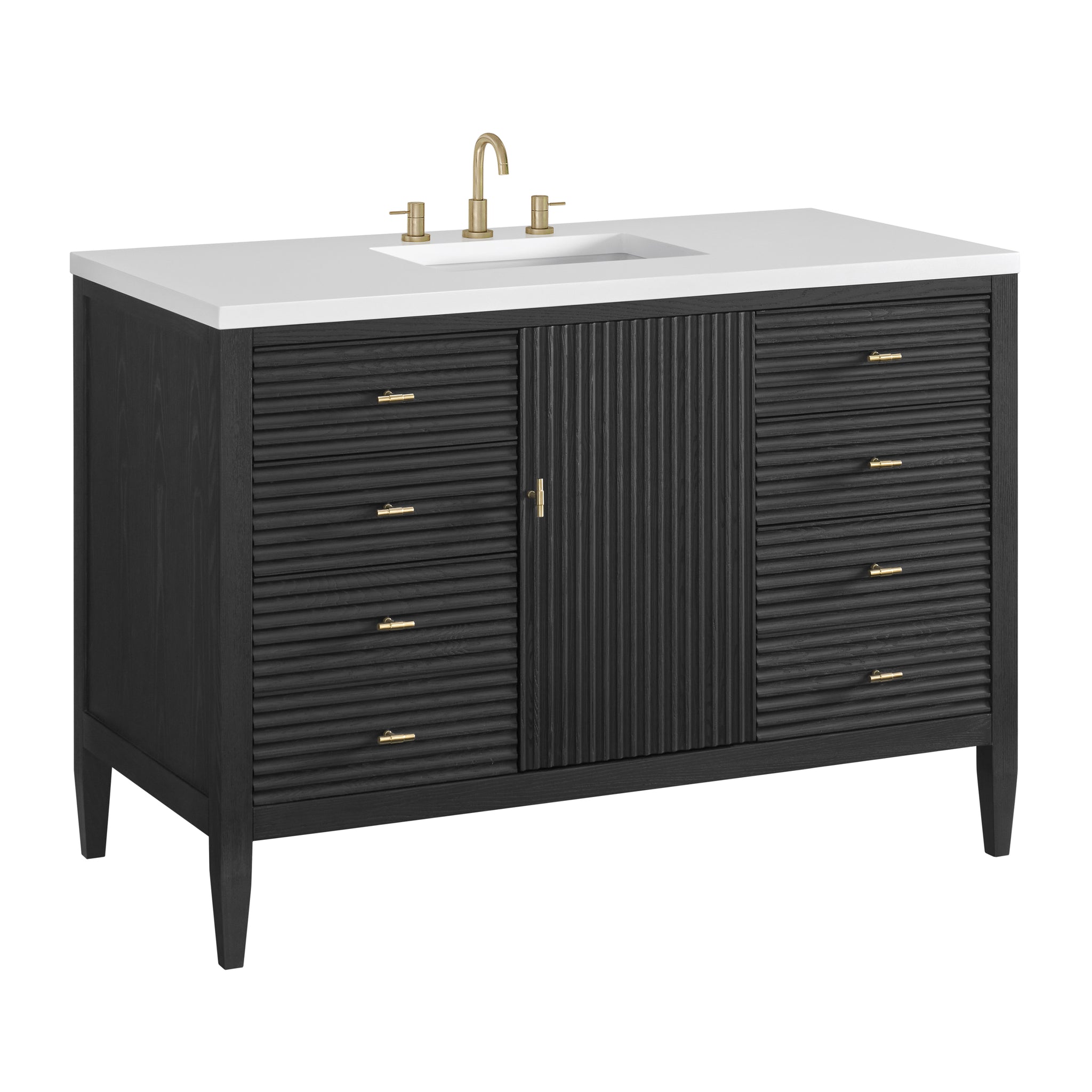 James Martin Myrrin 48" Single Bathroom Vanity, Carbon Oak, view 28