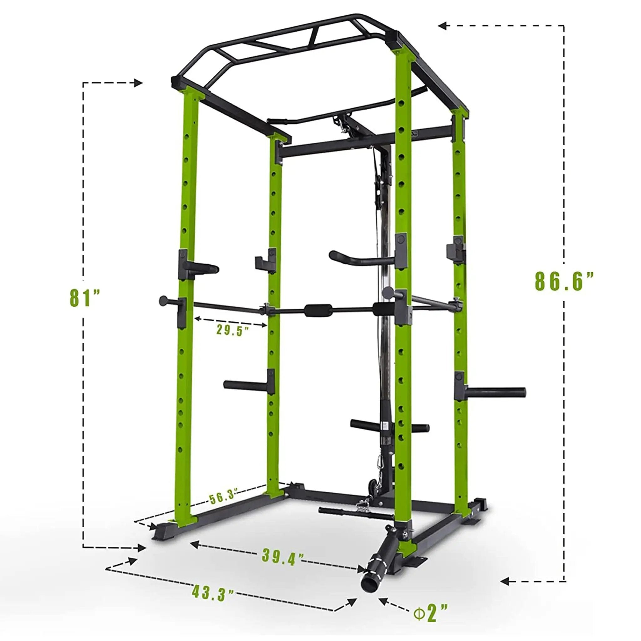 IFast Adjustable Home Gym Power Cage & Squat Rack With Pull-Up Bar Barbell Rack, 1000LBS (SAK12649) by SAKSBY WHOLESALE