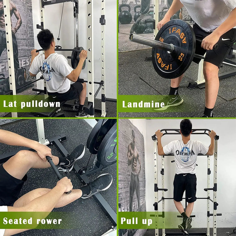 IFast Adjustable Home Gym Power Cage & Squat Rack With Pull-Up Bar Barbell Rack, 1000LBS (SAK12649) by SAKSBY WHOLESALE
