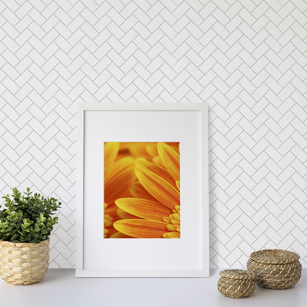 Thassos Honed Herringbone Marble Mosaics 12 1/8x13 3/8
