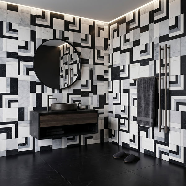Una Polished Marble Mosaics 12x13 3/16