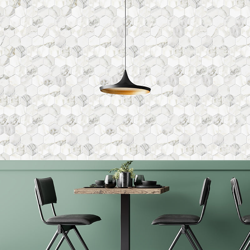 Calacatta Gold Polished Hexagon Marble Mosaics 12x12