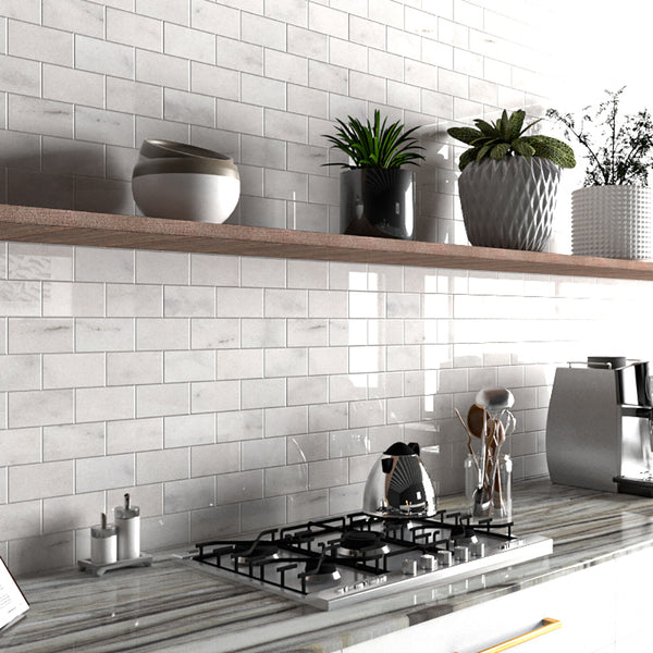 Calacatta T Polished Marble Tiles 2 3/4x5 1/2