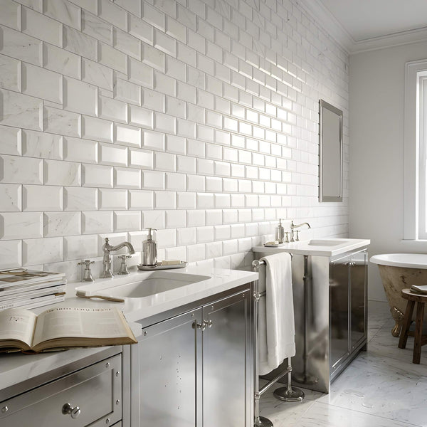 Steel and White Brick Scullery