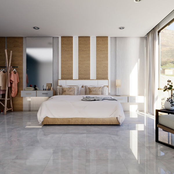 Bardiglio Light Polished Marble Tiles 18x18