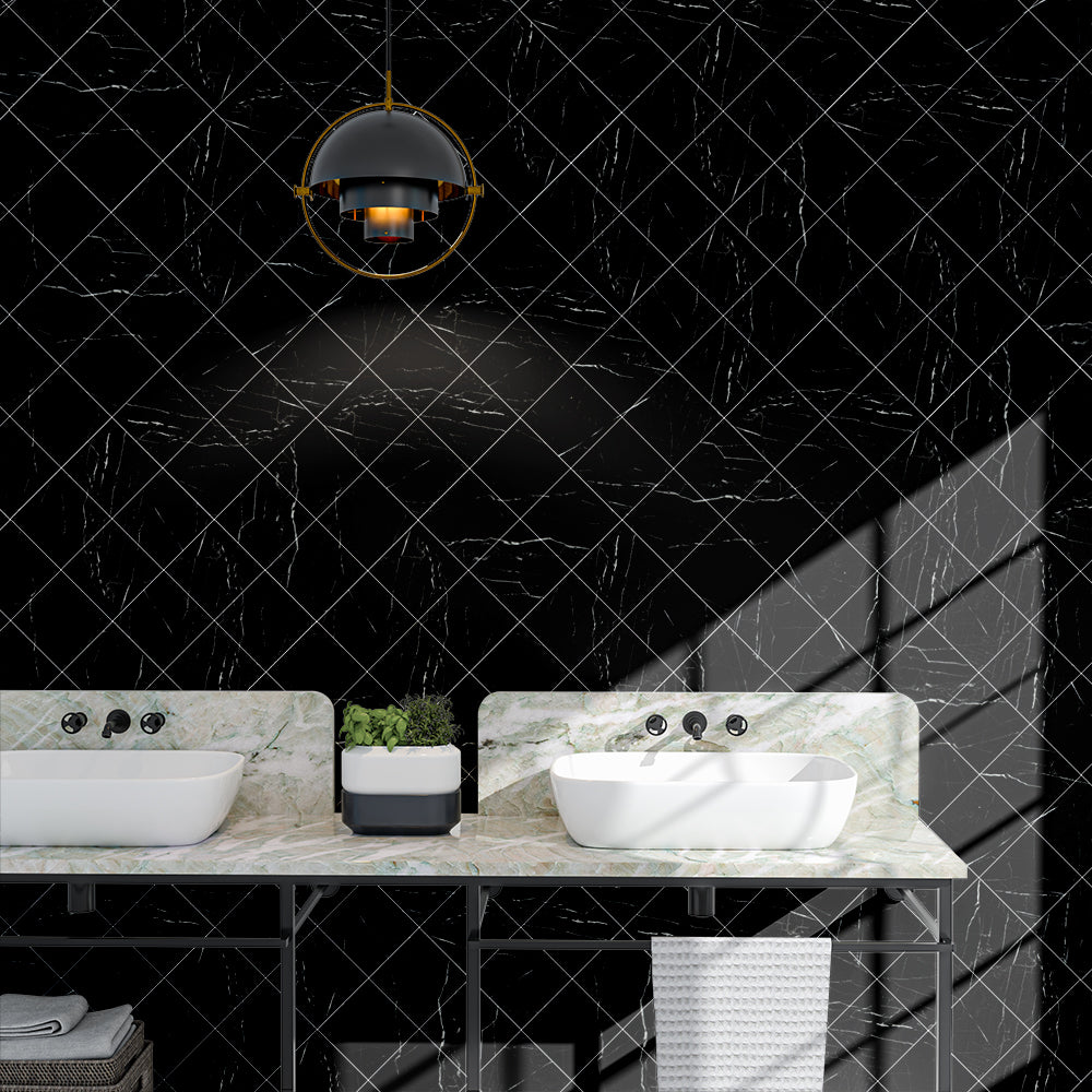 Black Honed Marble Tiles 5 1/2x5 1/2