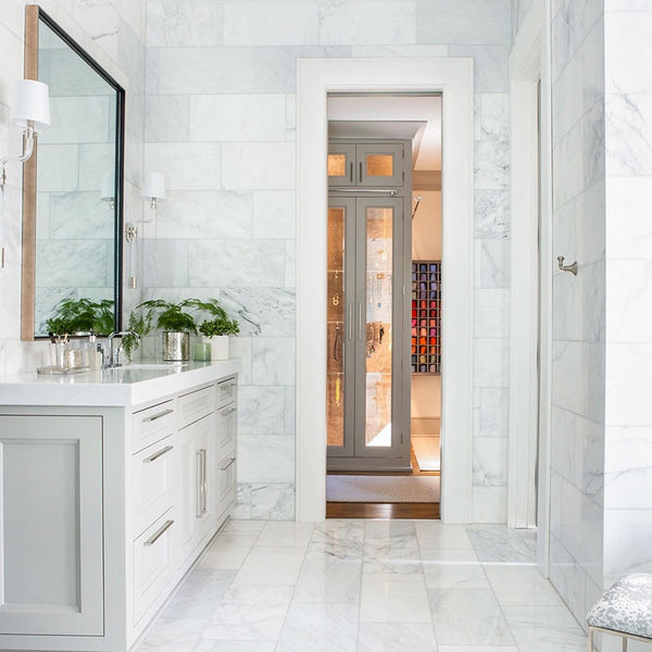 Bella White Honed Marble Tiles 12x24