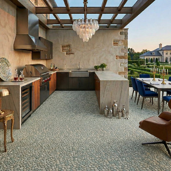 Long Kitchen Under the Pergola