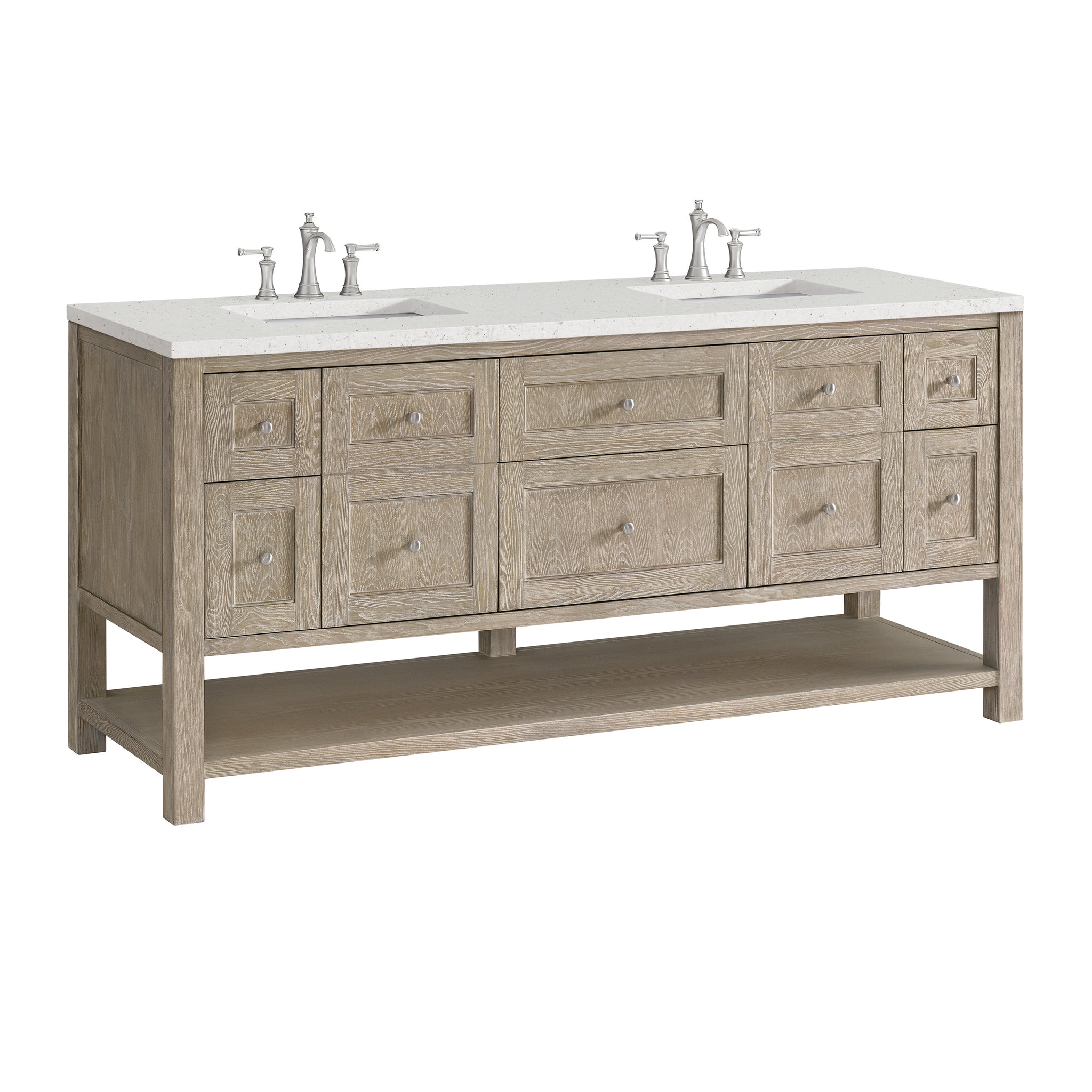 James Martin Breckenridge 72" Double Bathroom Vanity, Whitewashed Oak, view 32