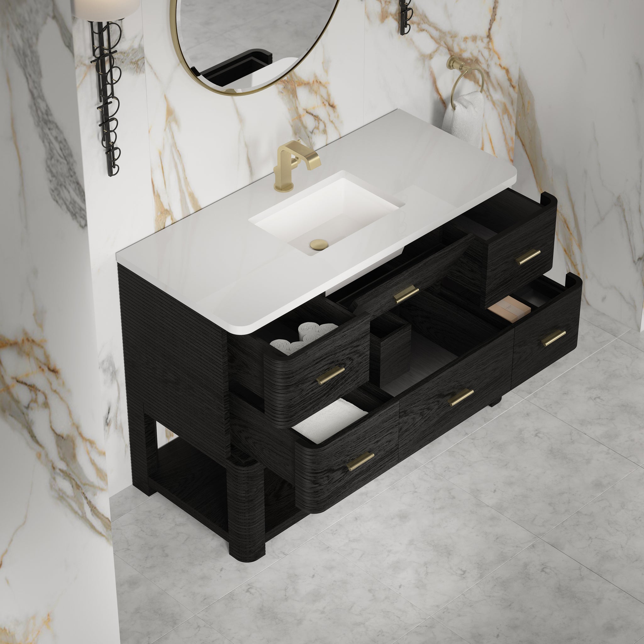 James Martin Lucian 48" Single Bathroom Vanity, Carbon Oak, view 29