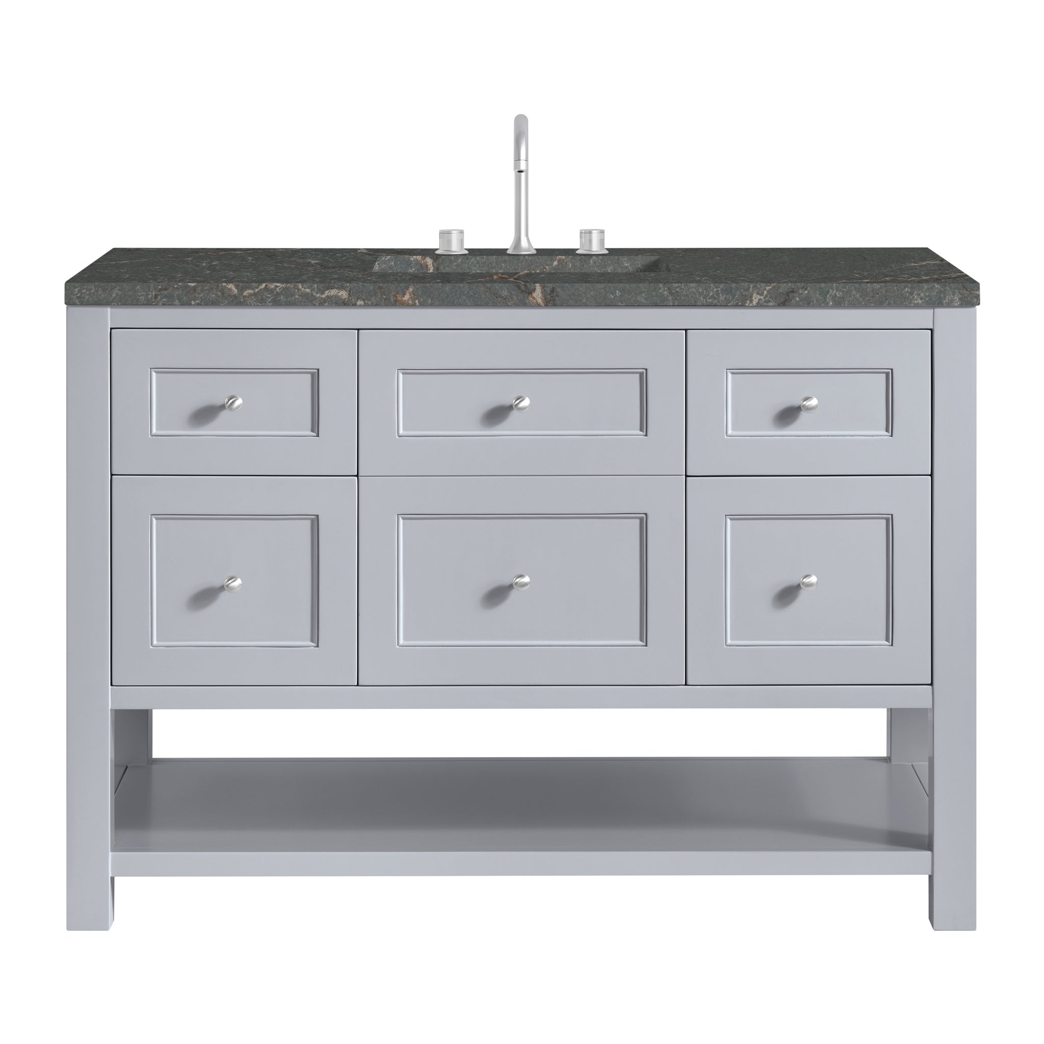 James Martin Breckenridge 48" Single Bathroom Vanity, Serenity Blue with Parisien Bleu (FreePower) countertop