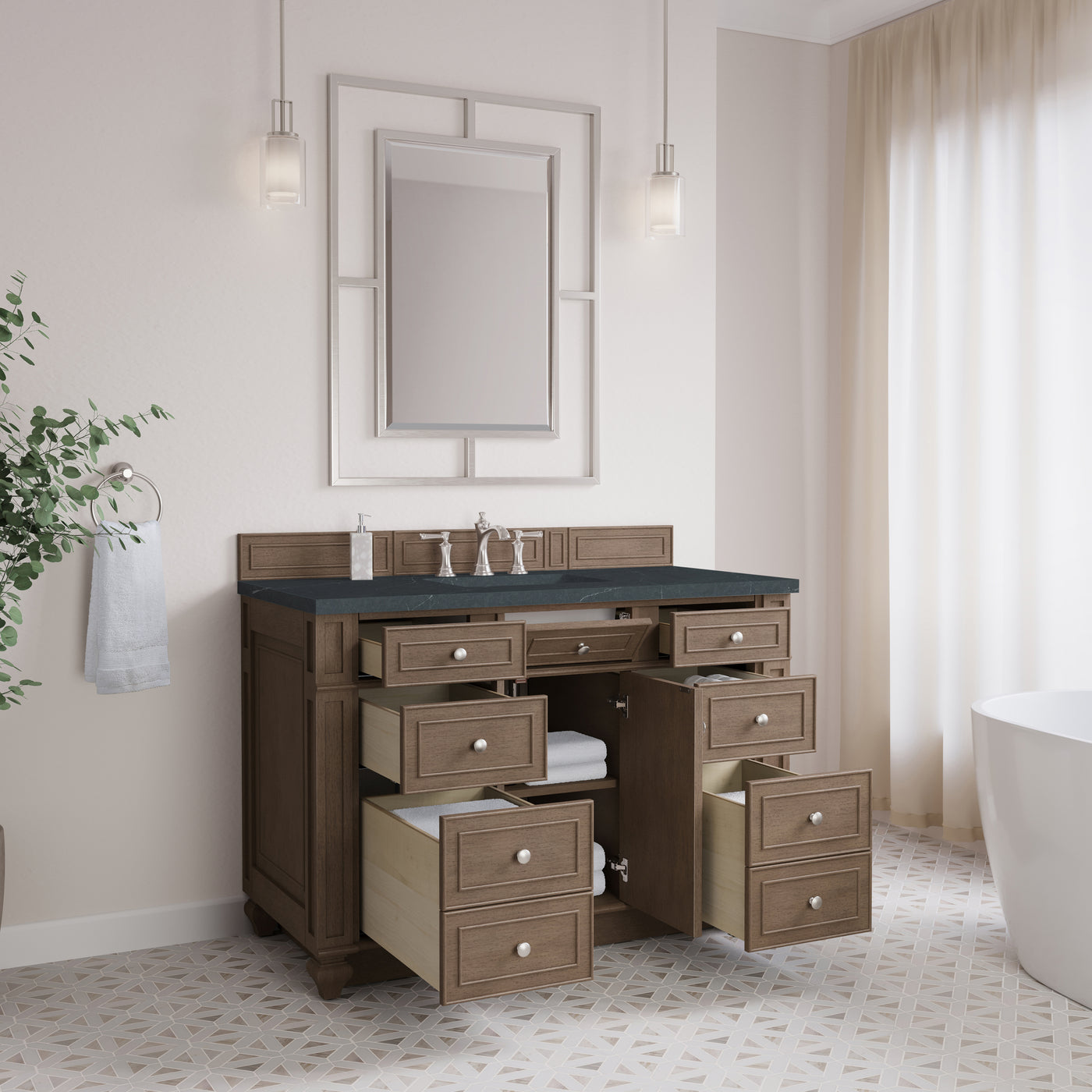 James Martin Bristol 48" Single Bathroom Vanity, Whitewashed Walnut, view 37