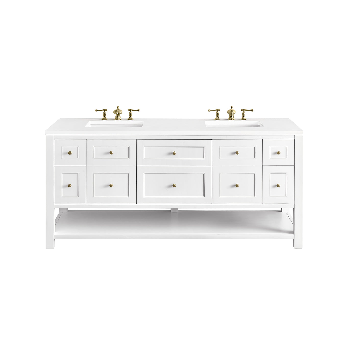 James Martin Breckenridge 72" Double Bathroom Vanity, Bright White, view 40