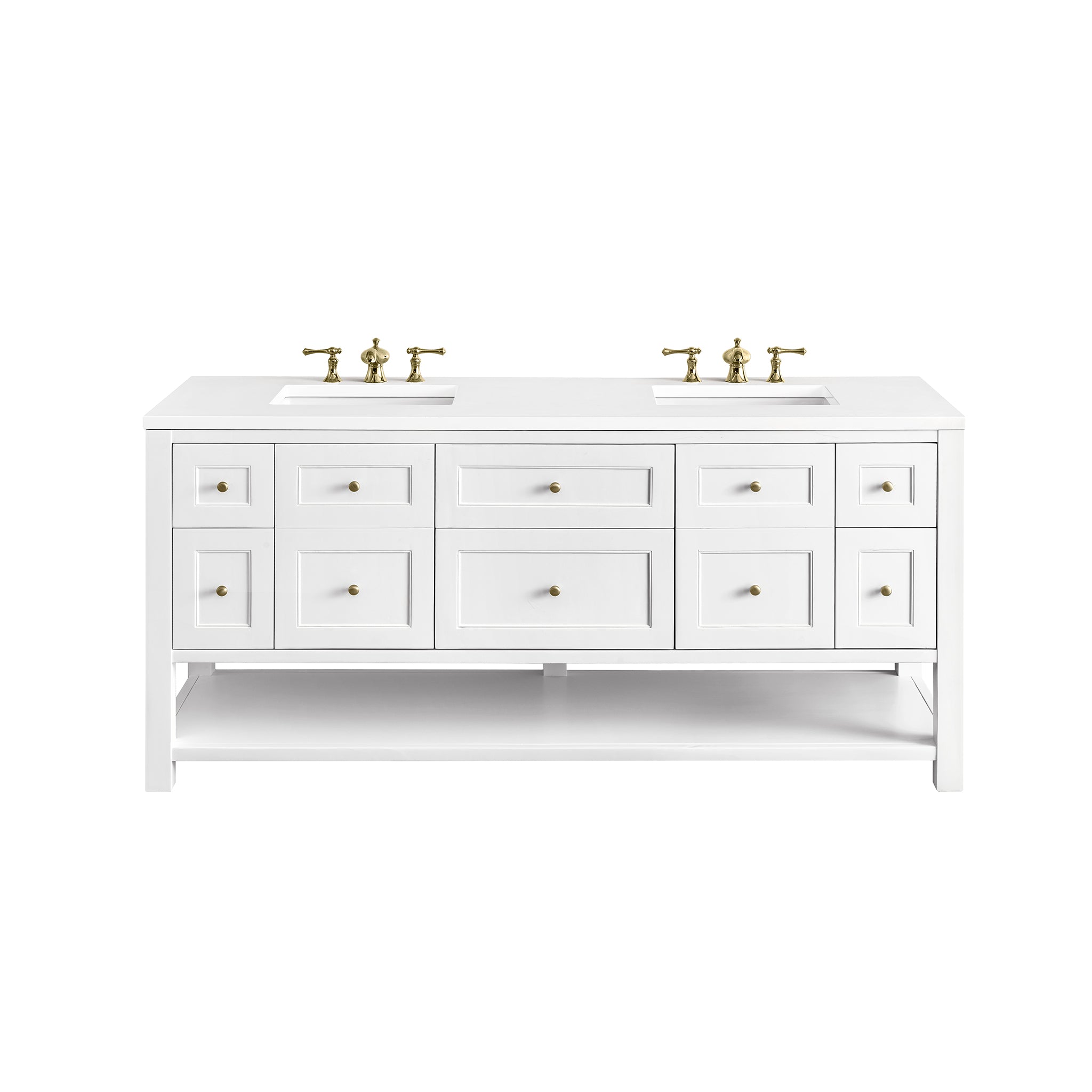 James Martin Breckenridge 72" Double Bathroom Vanity, Bright White, view 40