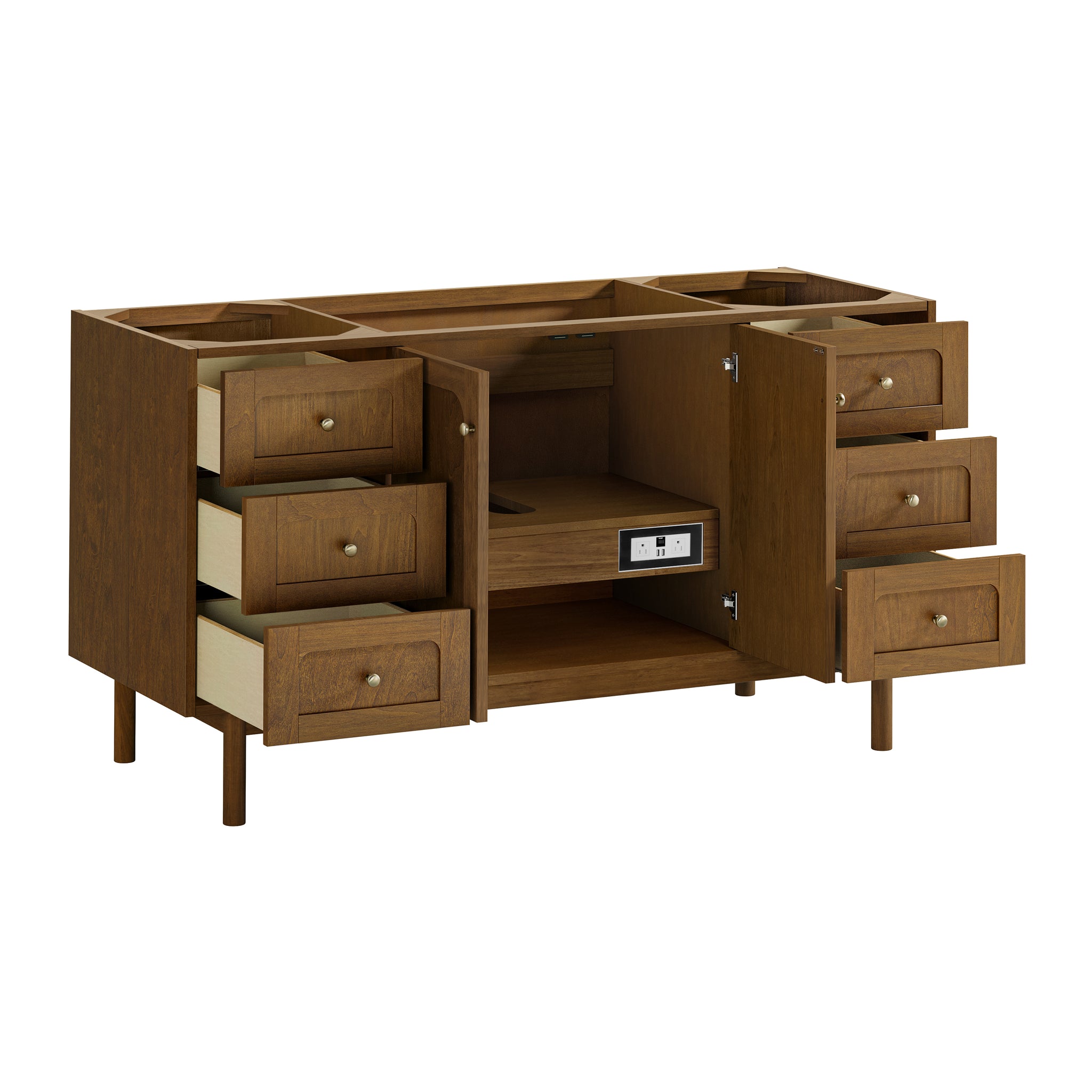 James Martin Laurent 60" Dual Mount Single Bathroom Vanity, Honey Oak, view 23