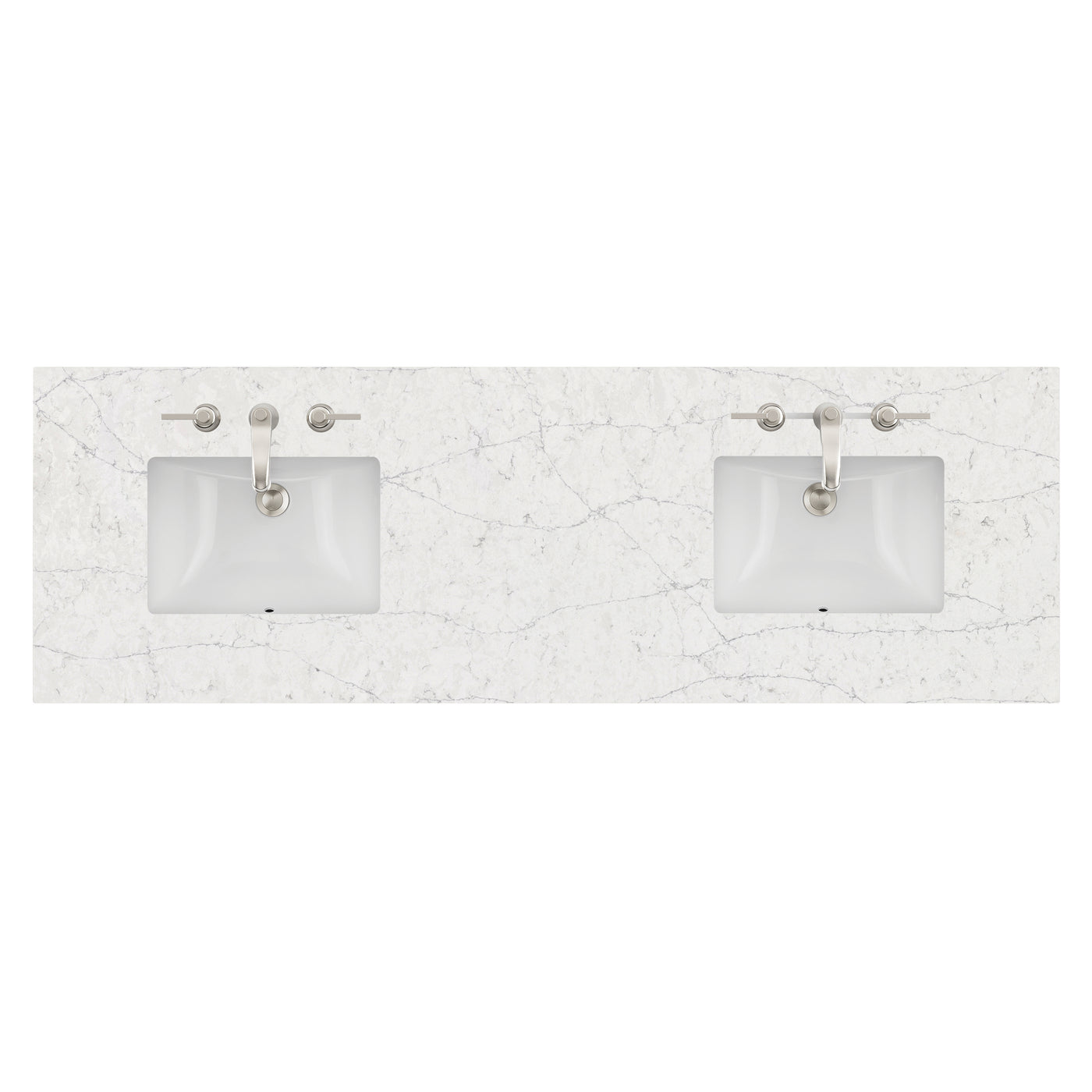 James Martin 72" Double Vanity Top with Eternal Jasmine Pearl (Quartz) countertop