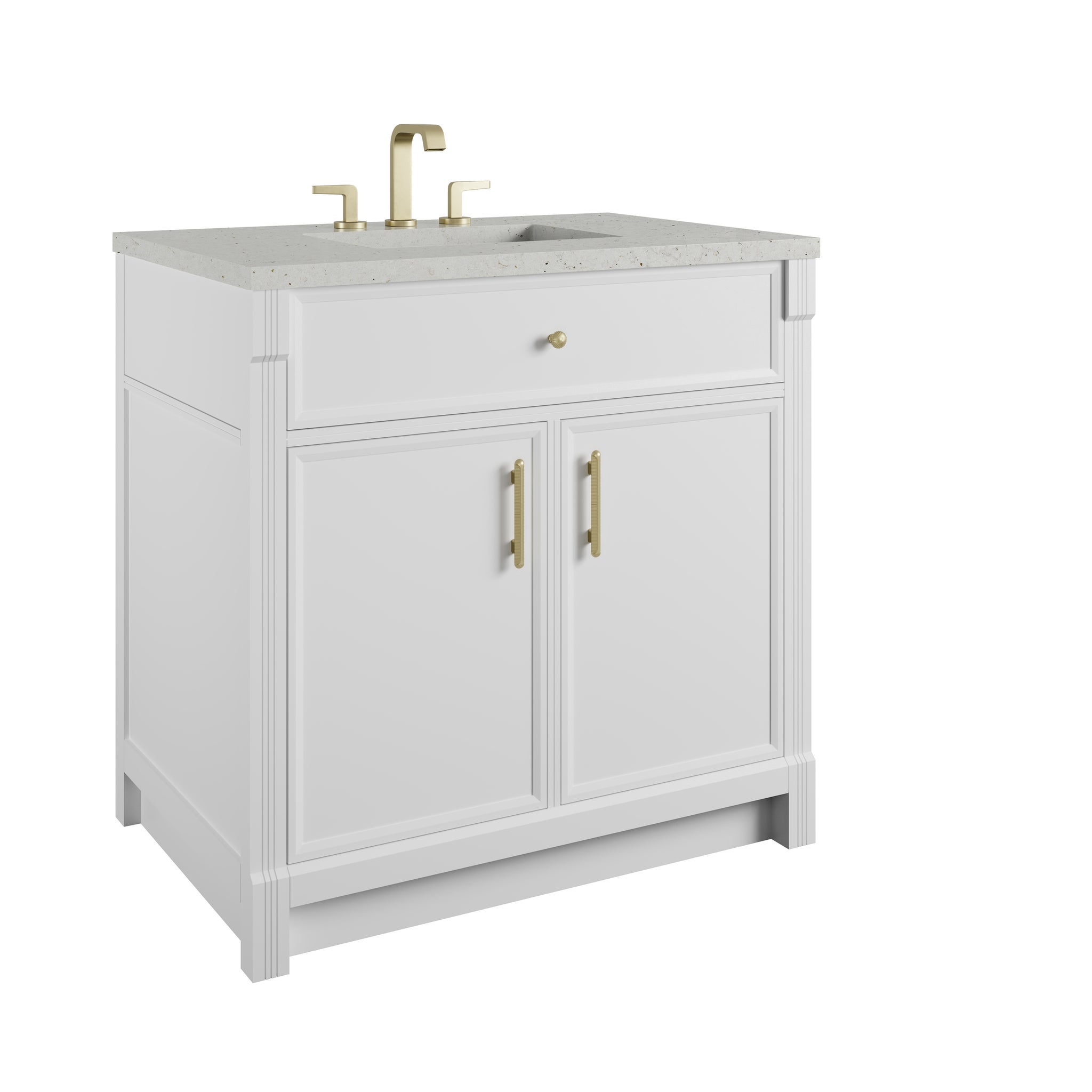 James Martin Bellshire 36" Single Bathroom Vanity, Bright White, view 28