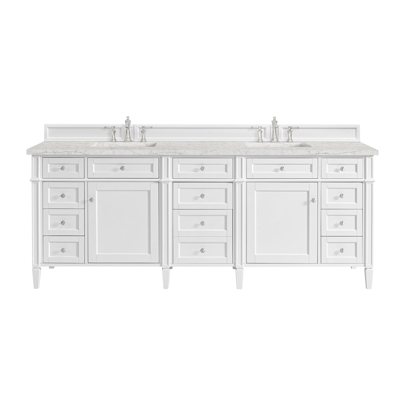 James Martin Brittany 84" Double Bathroom Vanity, Bright White, view 29