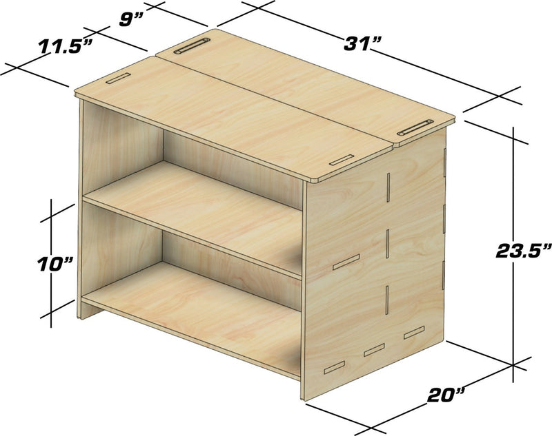 BEAU- Toy Shelf + Hidden Storage 31" by Bush Acres