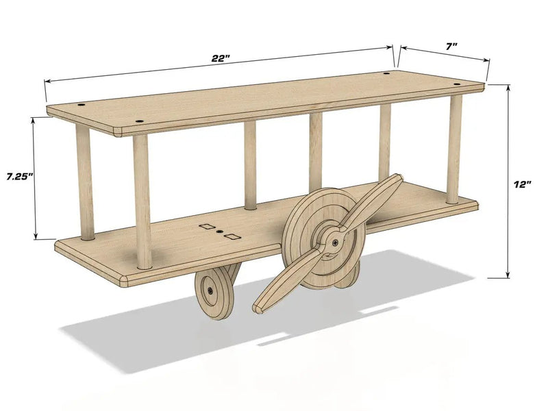 HUGHES- Airplane Wall Shelf by Bush Acres